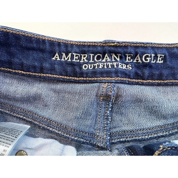 American Eagle Tomgirl Shortie Denim Shorts Women 4 Medium Wash Distressed Casua - Picture 5 of 10